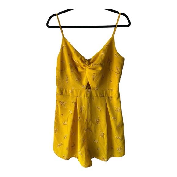 iris Pants - Yellow Floral Spaghetti Strap Romper